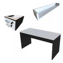 Ver imagem 2 de Escrivaninha Mesa Escritório 100% MDF 100CMX47CM 2 Gavetas 100cm Preto e Cinza Cristal