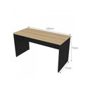 Ver imagem 3 de Escrivaninha Mesa Escritório com Prateleira Suspensa Helen 100cm Bramov Preto e Carvalho Mel Bege