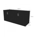 Ver imagem 4 de Conjunto Home Office Escrivaninha Balcão Tonal 4 Portas 100cm Bramov Preto