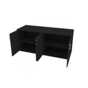 Ver imagem 5 de Conjunto Home Office Escrivaninha Balcão Tonal 4 Portas 100cm Bramov Preto