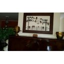 Ver imagem 6 de Quadro Artesanal Ferro Madeira Rústico Sala Pássaros Parede 1,00 x 0,70 Libertas Rosas Artesanato