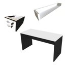 Ver imagem 6 de Escrivaninha Mesa Escritório 100CMX47CM com Armário Baixo 4 Portas 100cm Branca e Preto