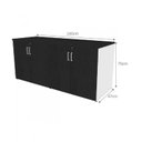 Ver imagem 4 de Escrivaninha Mesa Escritório 100CMX47CM com Armário Baixo 4 Portas 100cm Branca e Preto