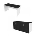 Ver imagem 2 de Escrivaninha Mesa Escritório 100CMX47CM com Armário Baixo 4 Portas 100cm Branca e Preto