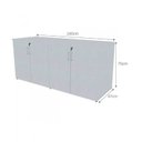 Ver imagem 4 de Escrivaninha Mesa Escritório 100CMX47CM com Armário Baixo 4 Portas 100cm Branca e Cinza Cristal
