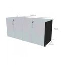 Ver imagem 4 de Escrivaninha Mesa Escritório 100CMX47CM com Armário Baixo 4 Portas 100cm Preto e Cinza Cristal
