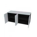 Ver imagem 5 de Escrivaninha Mesa Escritório 100cmx47cm com Armário Baixo 4 Portas 25mm