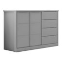 Ver imagem 2 de Cômoda Infantil 4 Gavetas e 2 Portas  com Cabideiro Pérola Cinza