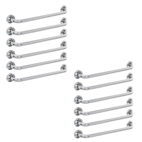 Alça de Apoio Barra Kit 12 Unidades 50cm Inox Banheiro Corrimao Acessibilidade Segurança