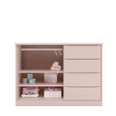 Ver imagem 4 de Cômoda Infantil 4 Gavetas e 2 Portas com Cabideiro Pérola Rosa