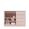 Cômoda Infantil 4 Gavetas e 2 Portas com Cabideiro Pérola Rosa - 4