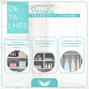 Ver imagem 6 de Guarda-Roupa Infantil 3 Portas e 4 Gavetas 220cm Pérola Cinza