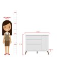 Ver mais imagens de Cômoda Infantil 100% MDF com 3 Gavetas e 1 Porta Retrô Melinda Cinza