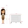 Cômoda Infantil 100% MDF com 3 Gavetas e 1 Porta Retrô Melinda Cinza - 8