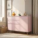 Ver imagem 1 de Cômoda Infantil 100% MDF com 3 Gavetas e 1 Porta Retrô Melinda Rosa