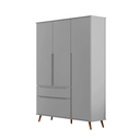 Ver imagem 2 de Guarda-Roupa Infantil 100% MDF 3 Portas e 2 Gavetas Retrô Melinda Cinza