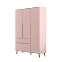Ver imagem 2 de Guarda-Roupa Infantil Rosa 100% MDF 3 Portas e 2 Gavetas Retrô Melinda