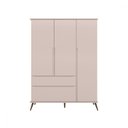Ver imagem 5 de Guarda-Roupa Infantil Rosa 100% MDF 3 Portas e 2 Gavetas Retrô Melinda