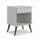 Ver imagem 2 de Mesa de Cabeceira Retrô 1 Gaveta e Nicho Melinda Cinza