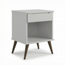 Mesa de Cabeceira Retrô 1 Gaveta e Nicho Melinda Cinza - 2