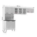 Ver imagem 3 de Cozinha de Aço Compacta Mirage 9 Portas com Vidro Branco - Telasul