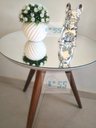 Ver imagem 3 de Mesa de Canto Tampo 50 Cm Cor Off White com Espelho Pé Palito Altura 60 Cm