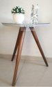 Ver imagem 2 de Mesa de Canto Tampo 50 Cm Cor Off White com Espelho Pé Palito Altura 60 Cm