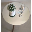Ver imagem 5 de Mesa de Canto Tampo 50 Cm Cor Off White com Espelho Pé Palito Altura 60 Cm