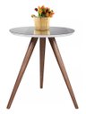 Ver imagem 1 de Mesa de Canto Tampo 50 Cm Cor Off White com Espelho Pé Palito Altura 60 Cm