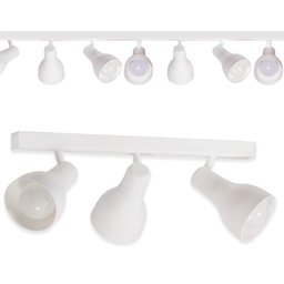 Trilho Eletrificado 84cm 6 Spots E27 Led Comum C/ Conector/emenda Cor:branco - 1