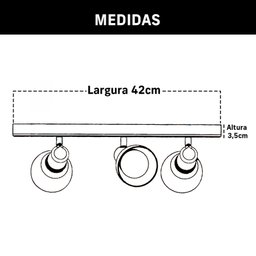 Trilho Eletrificado 84cm 6 Spots E27 Led Comum C/ Conector/emenda Cor:branco - 8
