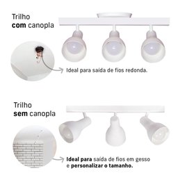 Trilho Eletrificado 84cm 6 Spots E27 Led Comum C/ Conector/emenda Cor:branco - 2