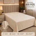 Ver imagem 3 de Lençol Avulso Quality Queen Micropercal 600 Fios Macio sem Elástico Palha