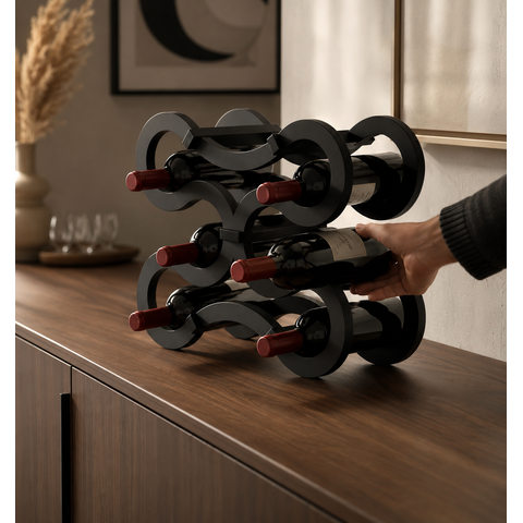 Adega para Vinhos Suporte Madeira MDF 6 Garrafas Infinito