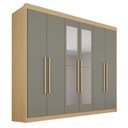 Ver imagem 3 de Guarda Roupa Casal com Espelho 6 Portas 6 Gavetas 100% MDF Itália Plus Cinza/Jequitibá/Granizo