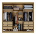 Ver imagem 2 de Guarda Roupa Casal com Espelho 6 Portas 6 Gavetas 100% MDF Itália Plus Cinza/Jequitibá/Granizo
