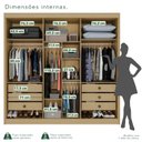 Ver imagem 5 de Guarda Roupa Casal com Espelho 6 Portas 6 Gavetas 100% MDF Itália Plus Cinza/Jequitibá/Granizo