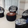 Conjunto de Poltronas em Corda Náutica Esfera - 4 Poltronas + 1 Mesa com Champanheira - Tecido Vinal - 1