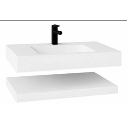 Pia em Porcelanato C/prateleira 70x45 Branco - 2