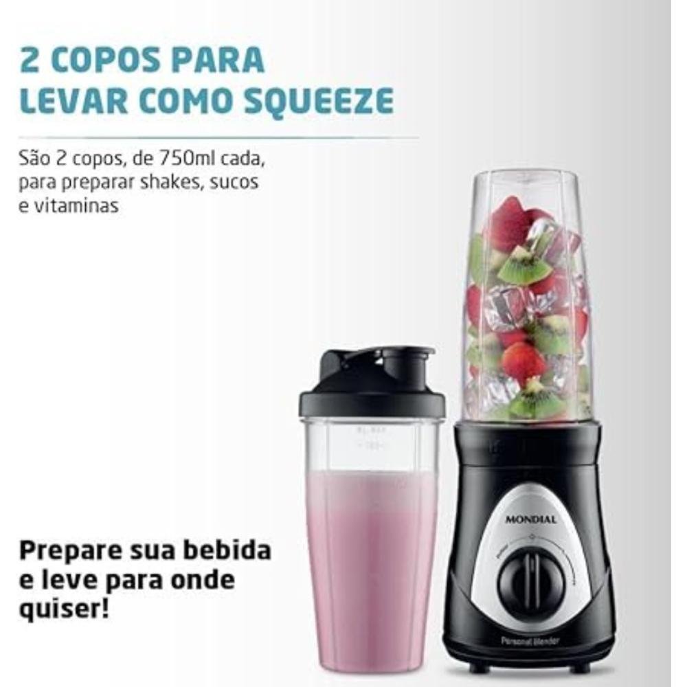 Liquidificador Portátil Mondial Personal Blender Dg01 750 Ml - 2