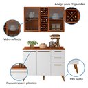 Ver imagem 2 de Armário de Cozinha Compacta 4 Portas 3 Gavetas Vidro Reflecta com Adega 1,20m Favorita Branco/