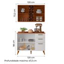 Ver imagem 6 de Armário de Cozinha Compacta 4 Portas 3 Gavetas Vidro Reflecta com Adega 1,20m Favorita Branco/