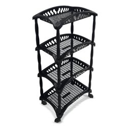 Organizador Vertical Quadruplo Fruteira Preto 4 Andares Perfeito para Espaços Pequenos e Apertados - 1