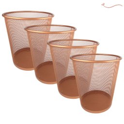 Kit 4 Lixeiras de Escritorio Rose Gold 10l - 1