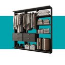 Ver imagem 5 de Closet Modulado com 4 Gavetas Alasca Preto Touch Carraro