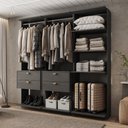 Ver imagem 1 de Closet Modulado com 4 Gavetas Alasca Preto Touch Carraro
