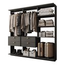 Ver imagem 2 de Closet Modulado com 4 Gavetas Alasca Preto Touch Carraro