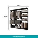 Ver imagem 4 de Closet Modulado com 4 Gavetas Alasca Preto Touch Carraro