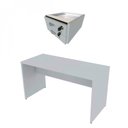 Ver imagem 2 de Escrivaninha Mesa Escritório Arvo 2 Gavetas 100cm Bramov Cinza Cristal