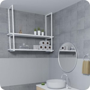 Nicho Branco Prateleira Suspensa Teto Banheiro Branca 60cm
